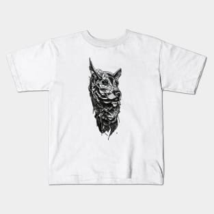 Dog and botany tattoo art Kids T-Shirt